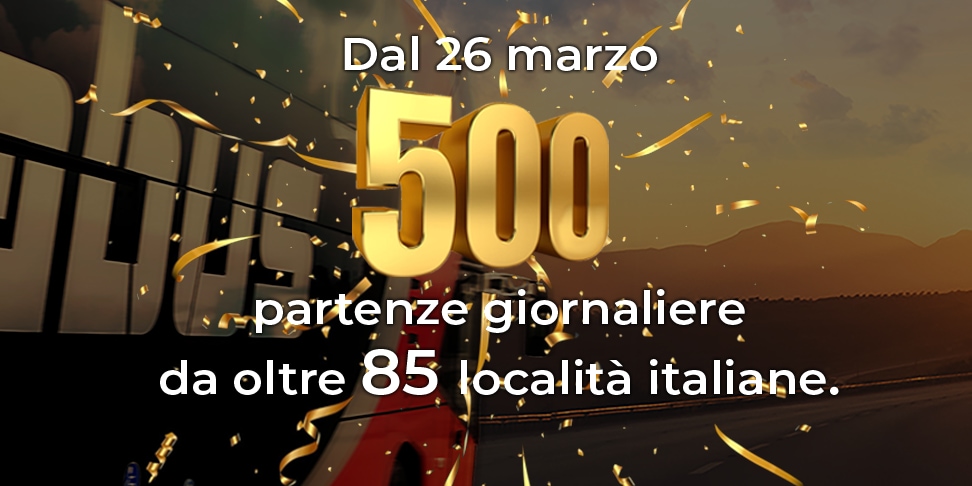 500 nuovi collegamenti da oltre 85 località italiane